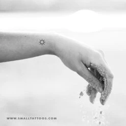Sun Temporary Tattoo (Set Of 3) -Da Vinci Shop minimalist sun temporary tattoo