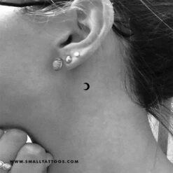 Small Black Crescent Moon Temporary Tattoo (Set Of 3) -Da Vinci Shop moon crescent black small st