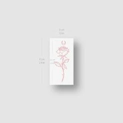 Moon Rose [Red] By Jakenowicz Temporary Tattoo - Set Of 3 -Da Vinci Shop moon rose red tatteco