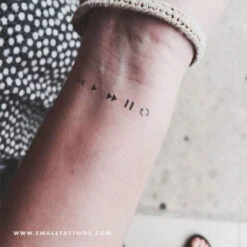 Music Media Controls Temporary Tattoo (Set Of 3) -Da Vinci Shop music media controls temporary tattoo 1