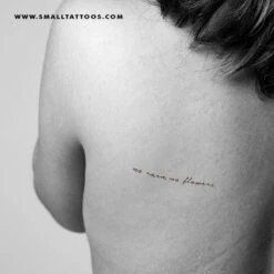 No Rain, No Flowers Handwritten Font Temporary Tattoo (Set Of 3) -Da Vinci Shop no rain no flowers bw tatteco temporary tattoo