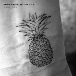 Pineapple Temporary Tattoo (Set Of 3) -Da Vinci Shop pineapple st tatteco temporary tattoo