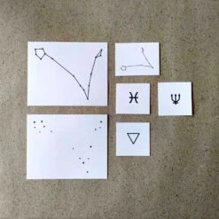 Pisces Astrology Symbols Temporary Tattoo Set