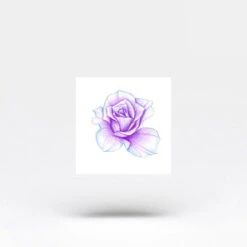 Purple Rose Head Temporary Tattoo By Mini Lau (Set Of 3) -Da Vinci Shop purple rose head