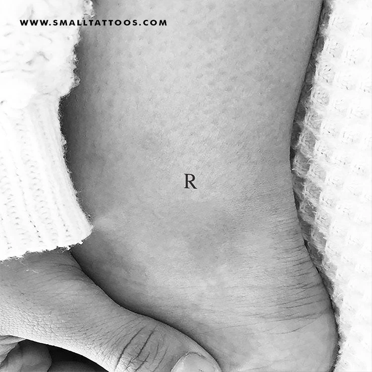 R Uppercase Serif Letter Temporary Tattoo (Set Of 3) 4 R Uppercase Serif Letter Temporary Tattoo (Set Of 3) - Image 2