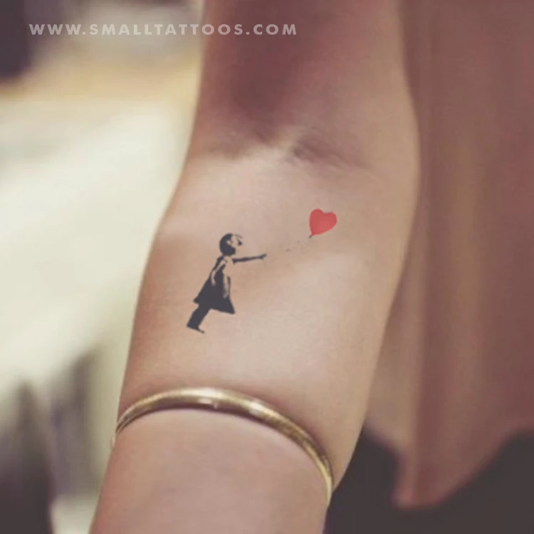 Banksy's Balloon Girl Temporary Tattoo (Set Of 3) 5 Banksy's Balloon Girl Temporary Tattoo (Set Of 3) - Image 3