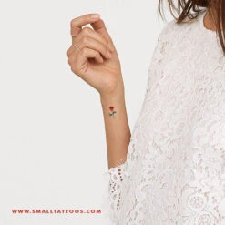 Red Flower Temporary Tattoo By Zihee (Set Of 3) -Da Vinci Shop red flower temporary tattoo