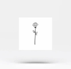 Black Rose Outline Temporary Tattoo (Set Of 3) -Da Vinci Shop rose outline white