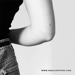 S Uppercase Serif Letter Temporary Tattoo (Set Of 3) -Da Vinci Shop s serif uppercase tatteco temporary tattoo