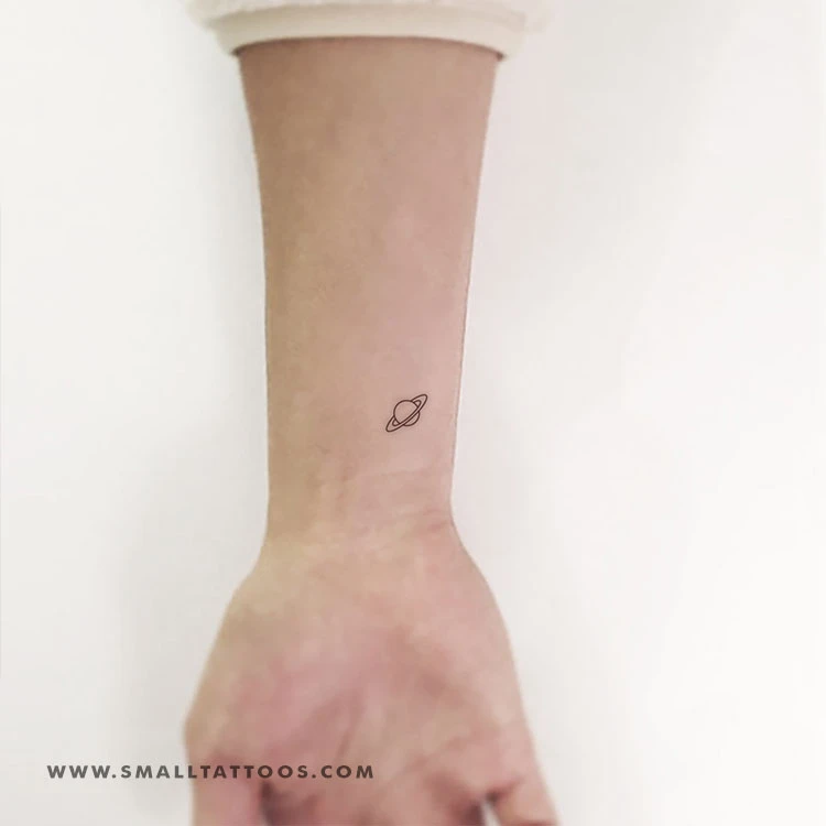 Small Saturn Temporary Tattoo (Set Of 3) 4 Small Saturn Temporary Tattoo (Set Of 3) - Image 2