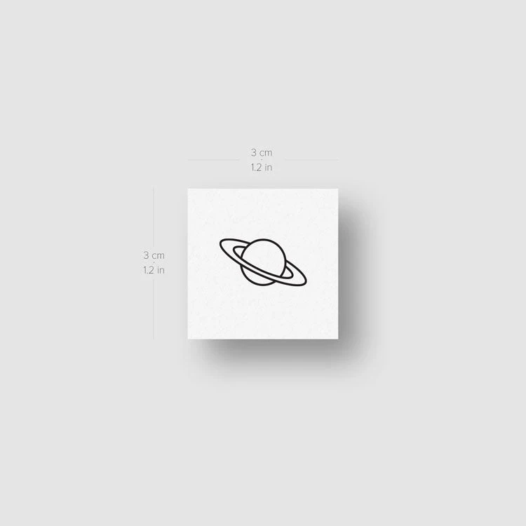 Small Saturn Temporary Tattoo (Set Of 3) 6 Small Saturn Temporary Tattoo (Set Of 3) - Image 4