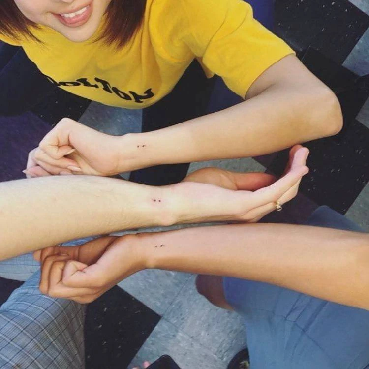 Small Semicolon Temporary Tattoo (Set Of 3) 7 Small Semicolon Temporary Tattoo (Set Of 3) - Image 5