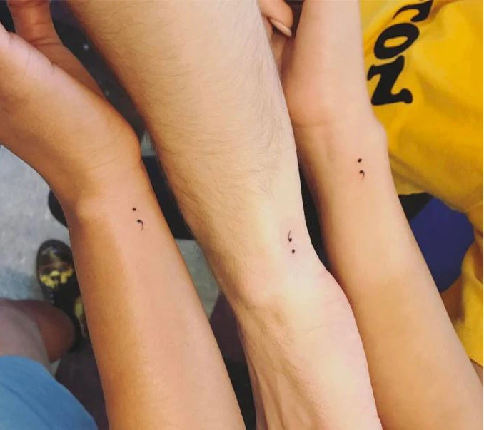 Small Semicolon Temporary Tattoo (Set Of 3) 6 Small Semicolon Temporary Tattoo (Set Of 3) - Image 4