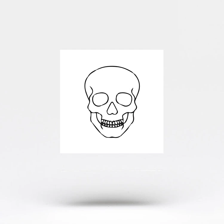 Minimalist Skull Temporary Tattoo (Set Of 3) 5 Minimalist Skull Temporary Tattoo (Set Of 3) - Image 3