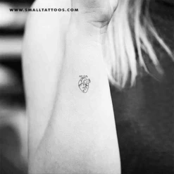 Small Anatomical Heart Temporary Tattoo (Set Of 3) -Da Vinci Shop small anatomical heart tatteco temporary tattoo
