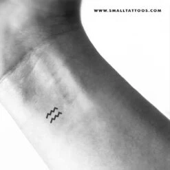 Aquarius Zodiac Symbol Temporary Tattoo (Set Of 3) -Da Vinci Shop small aquarius zodiac symbol temporary tattoo