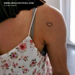 Small Heart Outline Temporary Tattoo (Set Of 3) -Da Vinci Shop small heart outline little tattoos