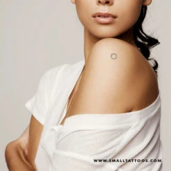 Small Shining Sun Temporary Tattoo (Set Of 3) -Da Vinci Shop small minimalist shining sun temporary tattoo