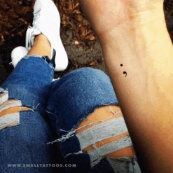 Small Semicolon Temporary Tattoo (Set Of 3) 10 Small Semicolon Temporary Tattoo (Set Of 3) -Da Vinci Shop small semicolon temporary tattoo copia
