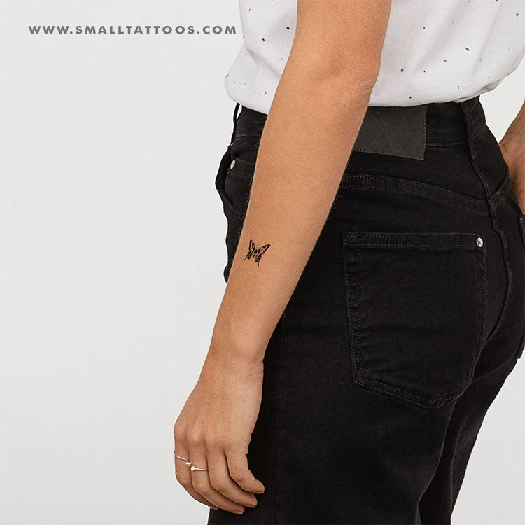 Swallowtail Butterfly Temporary Tattoo (Set Of 3) 3 Swallowtail Butterfly Temporary Tattoo (Set Of 3)