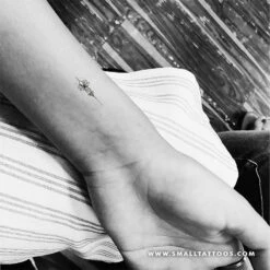 Small Lotus Unalome Temporary Tattoo - Set Of 3