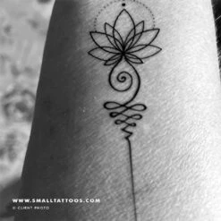 Unalome Lotus Temporary Tattoo (Set Of 3) -Da Vinci Shop small unalome lotus tatteco temporary tattoo client