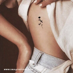 Black Rose Temporary Tattoo (Set Of 3) -Da Vinci Shop solid black rose temporary