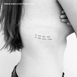 If Not Me Who If Not Now When Temporary Tattoo (Set Of 3) -Da Vinci Shop st if not me who if not now when temporary tattoo measures