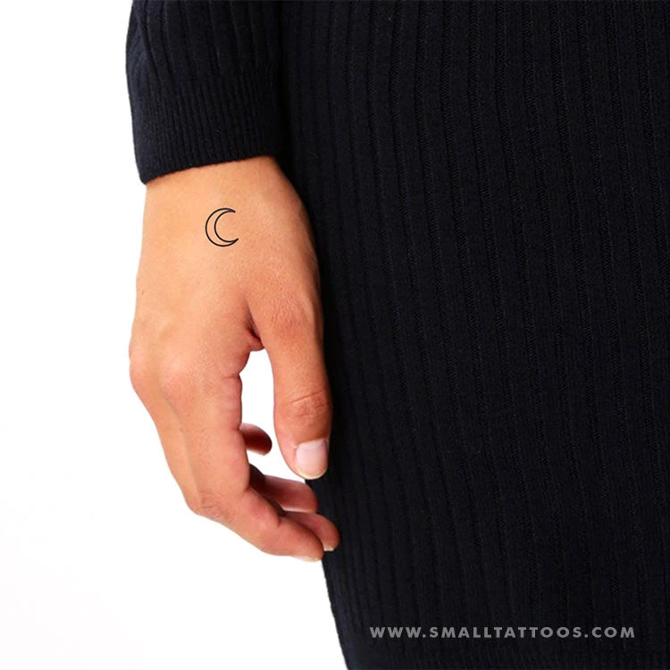 Crescent Moon Outline Temporary Tattoo (Set Of 3) 5 Crescent Moon Outline Temporary Tattoo (Set Of 3) - Image 3