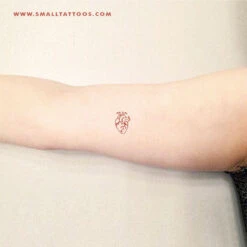 Small Red Anatomical Heart Temporary Tattoo (Set Of 3) -Da Vinci Shop st red anatomica heart temporary tattoo