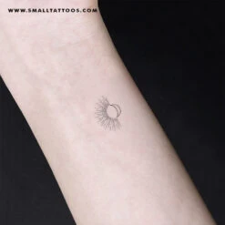 Fine Line Sun + Moon Temporary Tattoo (Set Of 3)