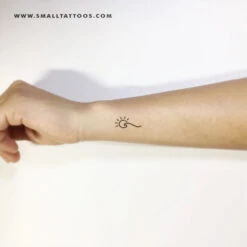 Minimalist Sun And Wave To The Left Temporary Tattoo (Set Of 3)