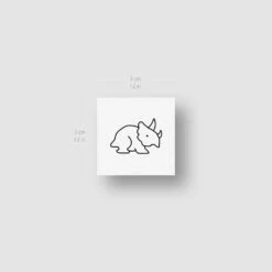 Matching Dinosaur Temporary Tattoo (Set Of 3x3) -Da Vinci Shop tatteco triceratops temporary tattoo