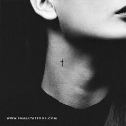 Minimalist Cross Temporary Tattoo (Set Of 3) -Da Vinci Shop thin bw cross temporary tattoo
