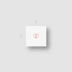 Small Red Broken Heart Temporary Tattoo (Set Of 3) -Da Vinci Shop tiny red broken heart tatteco