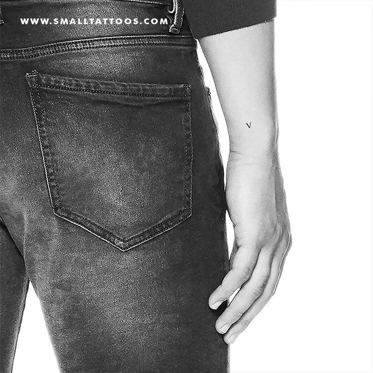 V Uppercase Serif Letter Temporary Tattoo (Set Of 3) 5 V Uppercase Serif Letter Temporary Tattoo (Set Of 3) - Image 3