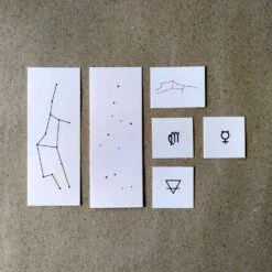 Virgo Astrology Symbols Temporary Tattoo Set