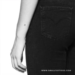 X Uppercase Serif Letter Temporary Tattoo (Set Of 3) -Da Vinci Shop x serif capital st temporary tattoo